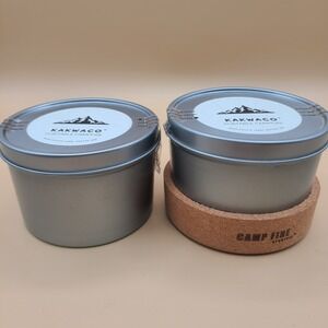 Kakwaco Portable Campfire Lot Of 2 With Holder Eco-friendly Soy Wax Compact